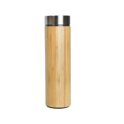 Thermos Bamboo Bottle with temperature display